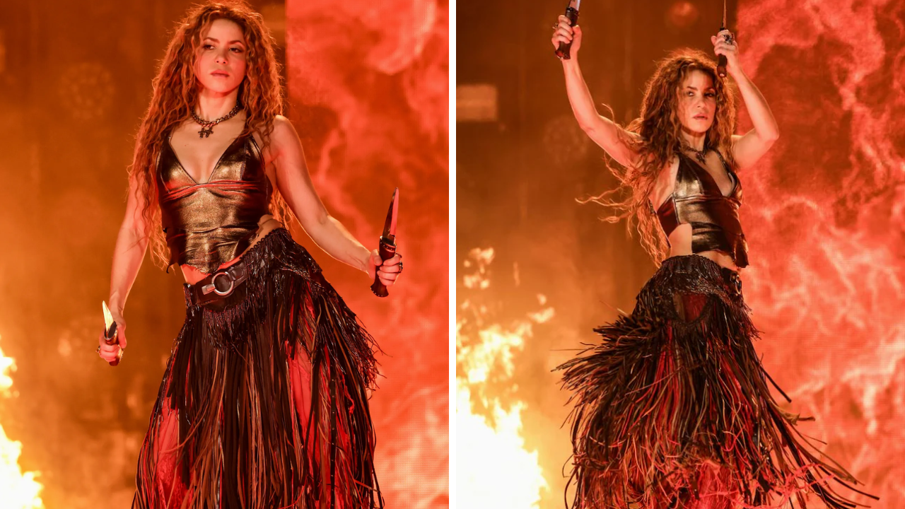 shakira con sus diferentes trajes llamo la atención 