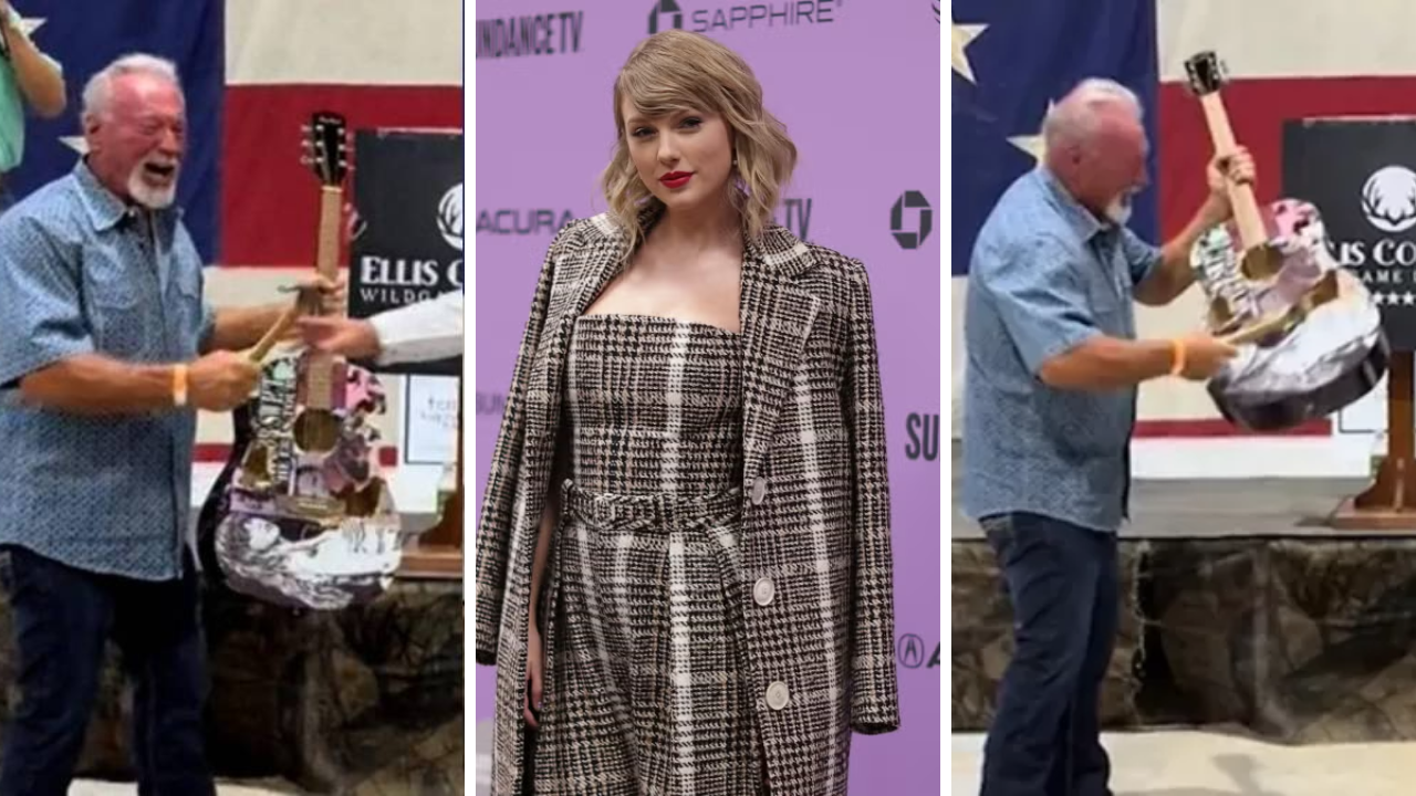 Imagen Principal de Nota: Hombre destruye guitarra autografiada de Taylor Swift en subasta benéfica