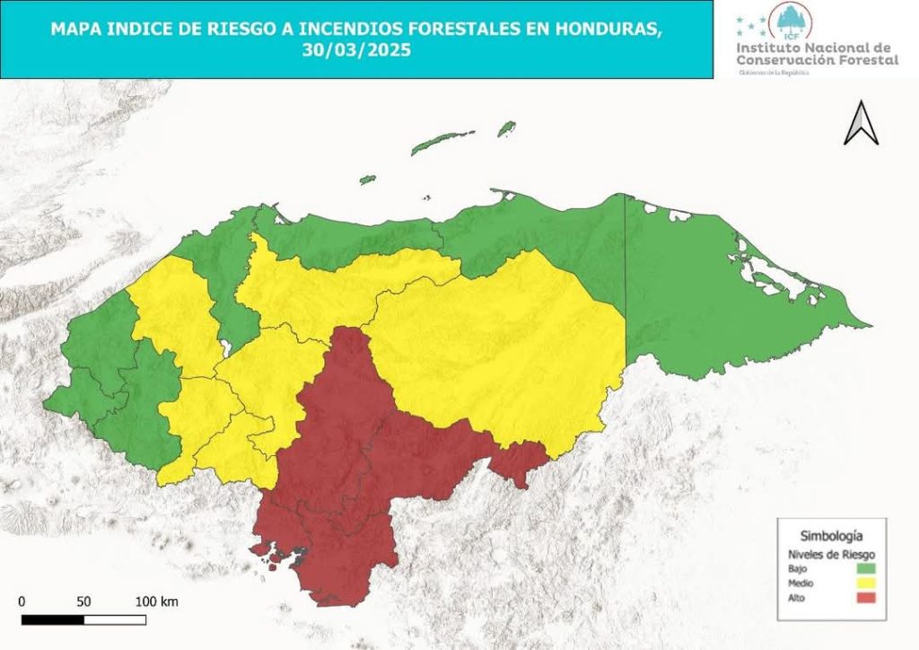 Mapa riesgo de incendios forestales