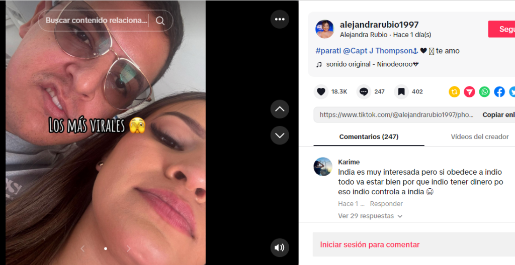 Alejandra Rubio y su esposo