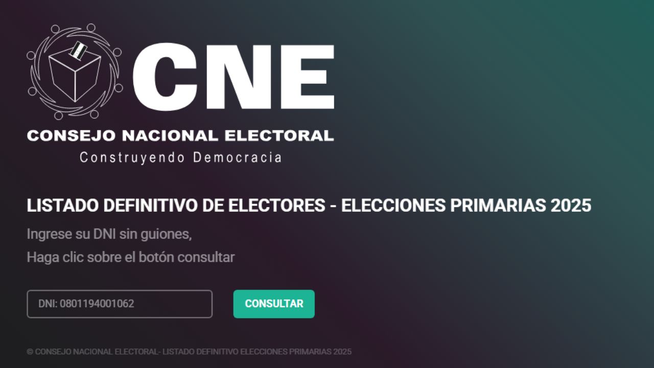 Captura del inicio para saber donde te toca votar en las elecciones primarias