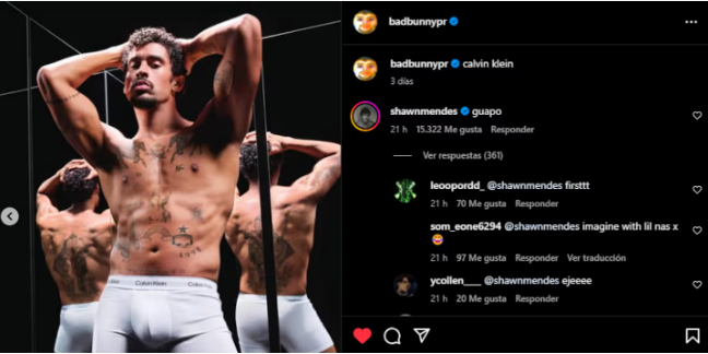 Captura de Pantalla Bad Bunny en donde está el piropo