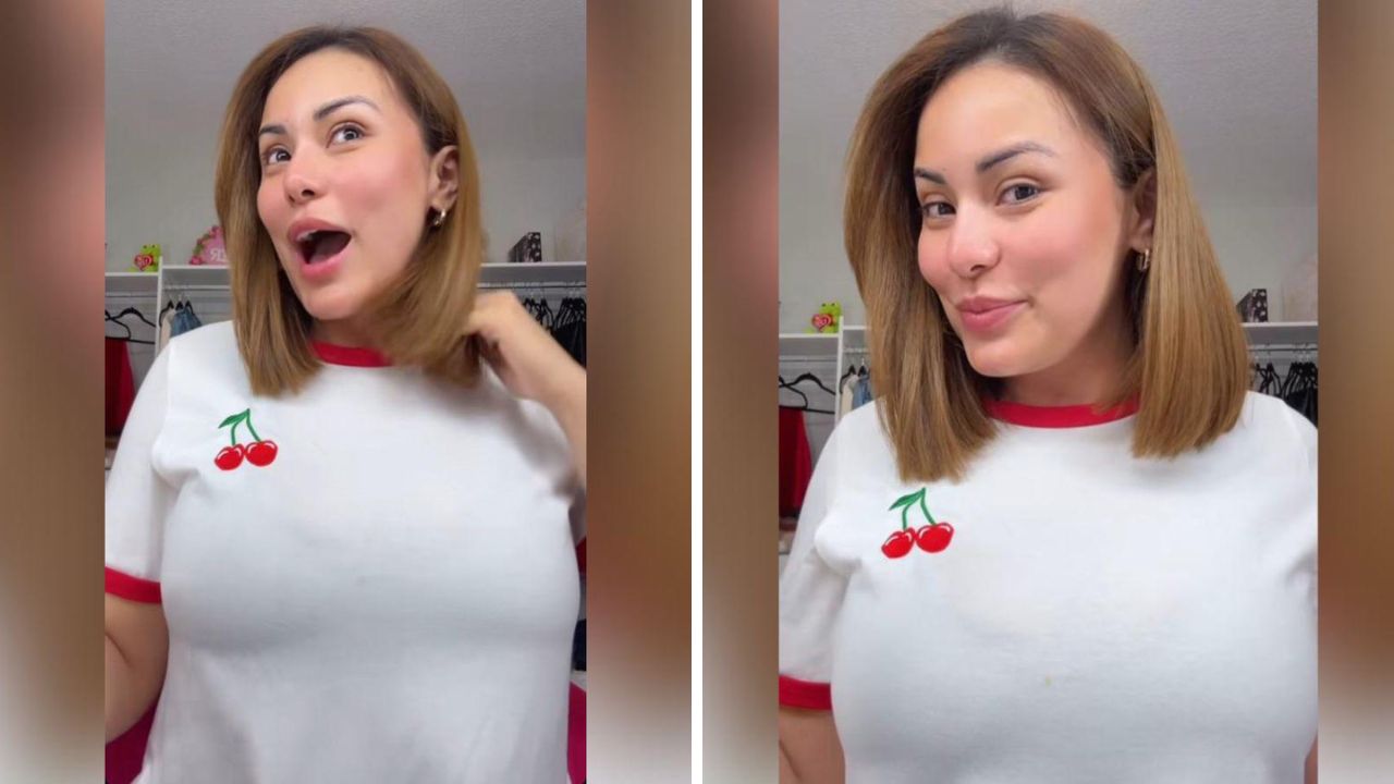elsa oseguera mostrando su corte de cabello 