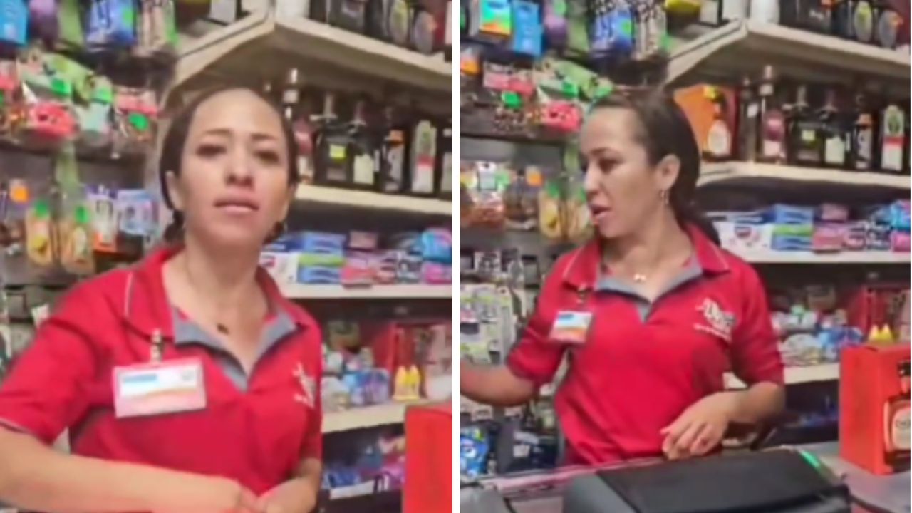 Captura de video sobre la joven que atendía la tienda