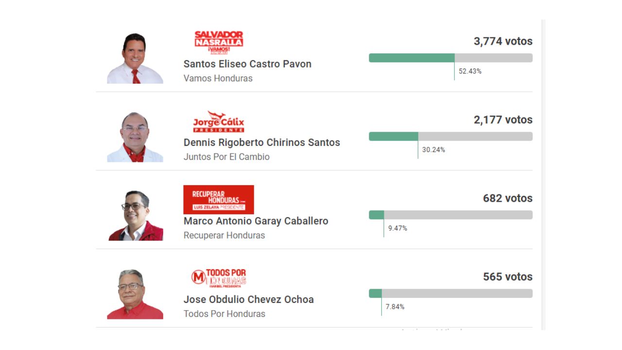 captura de pantalla de resultados por el partido Liberal