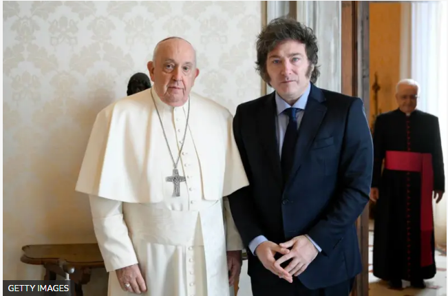 Papa Francisco junto al presidente de Argentina 