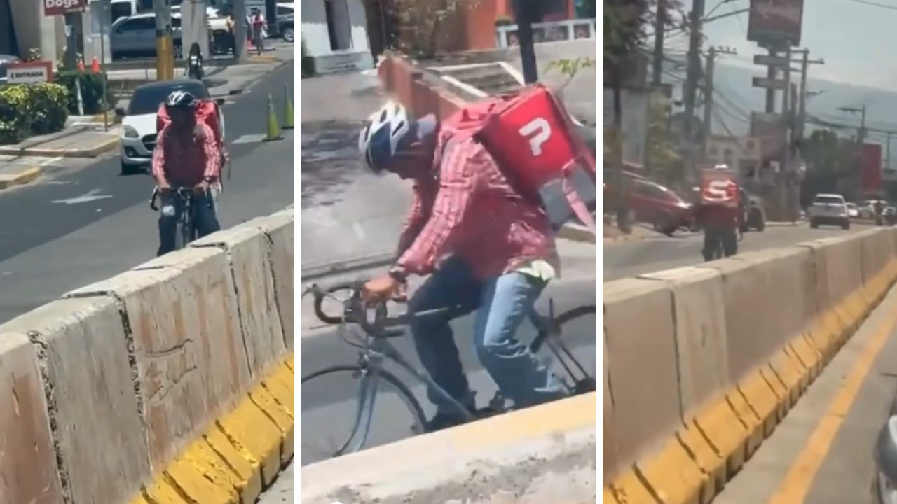 Imagen Principal de Nota: Hondureño repartidor en bicicleta conmueve en redes sociales
