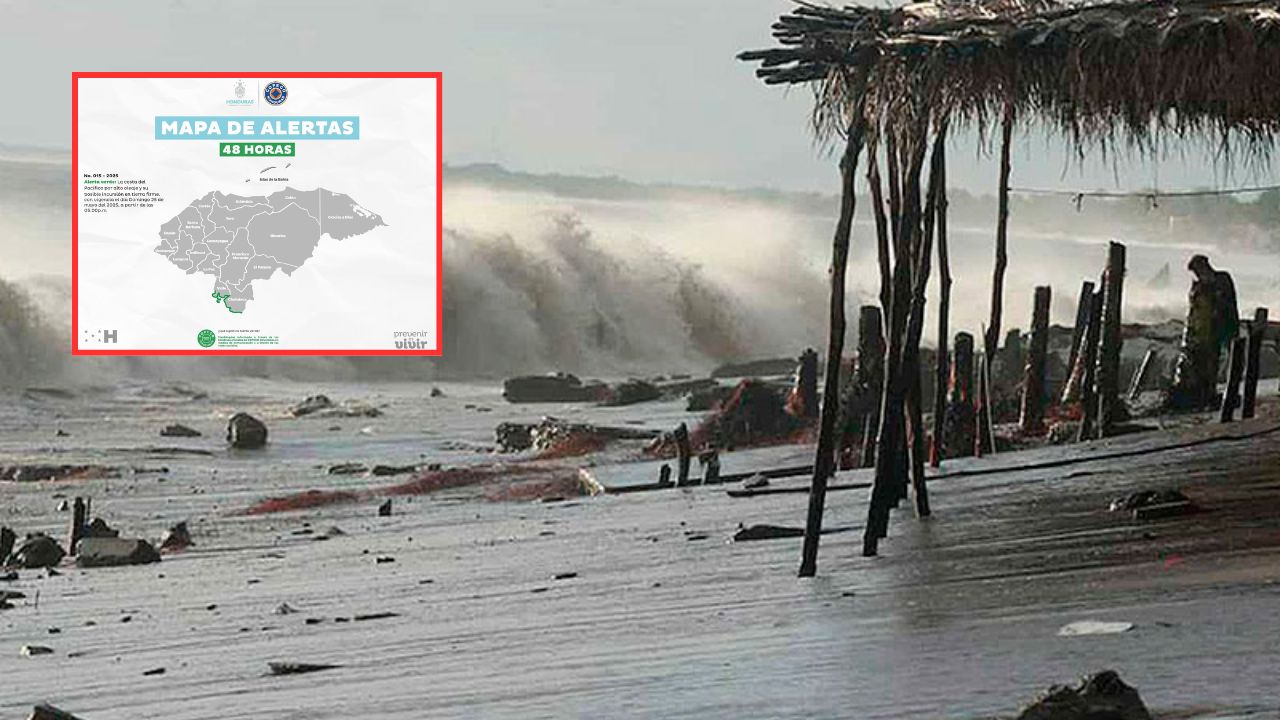 Imagen Principal de Nota: Copeco reporta alto oleaje en el sur de Honduras, que permanece en alerta verde