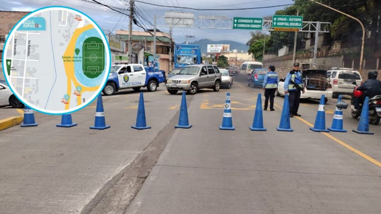 Imagen Principal de Nota: Cierre de calles en Tegucigalpa por el clásico Motagua vs. Real España en el Estadio Nacional