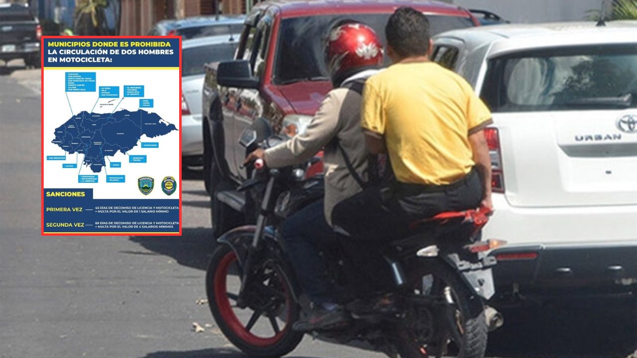 Imagen Principal de Nota: Estas serían las sanciones por andar dos hombres en moto en Honduras