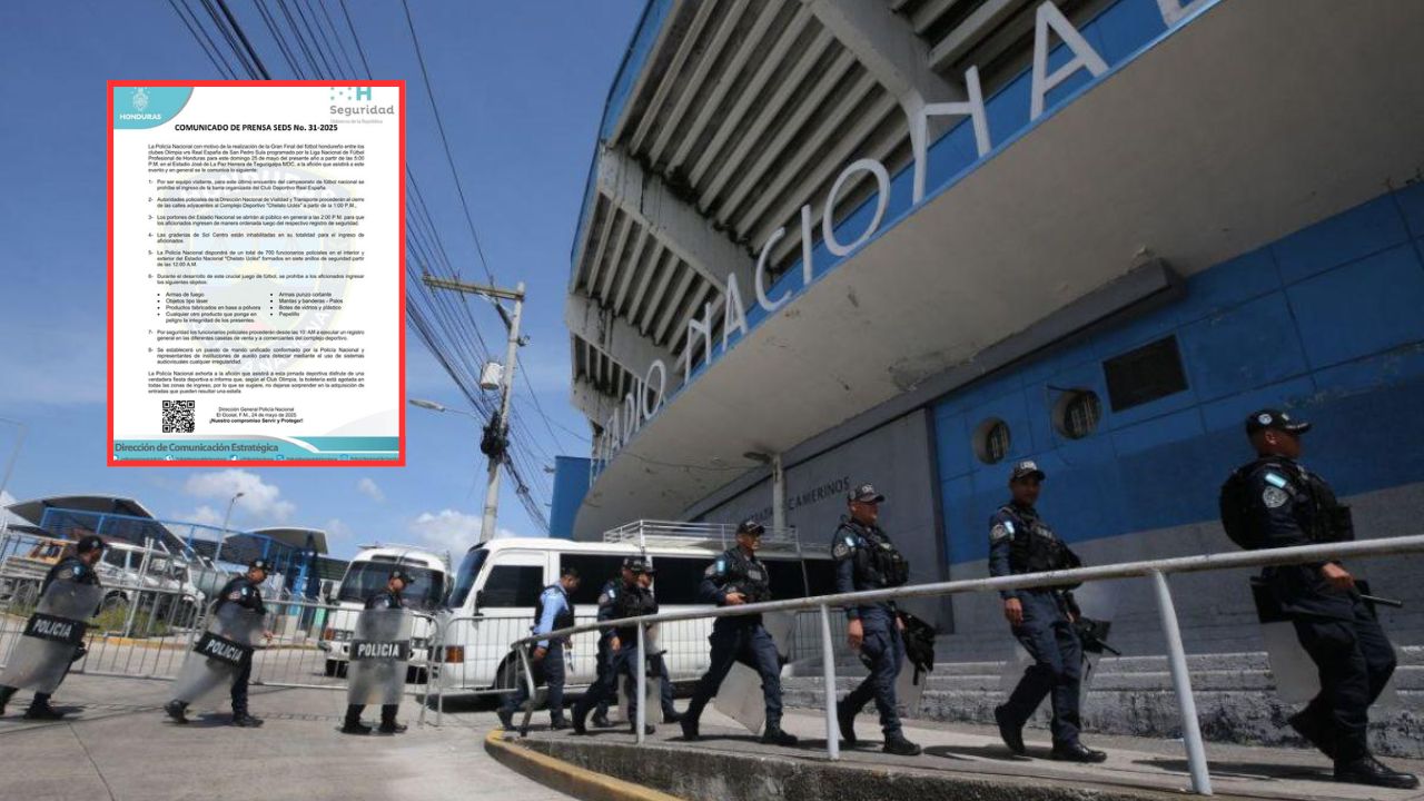 Imagen Principal de Nota: Policía despliega fuerte operativo para la final Olimpia vs Real España 2025