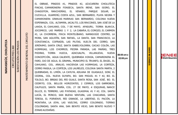 Sin luz en estas regiones de Honduras
