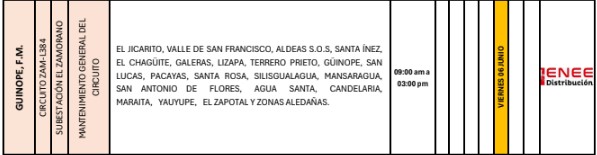 Sin luz estas zonas de Honduras