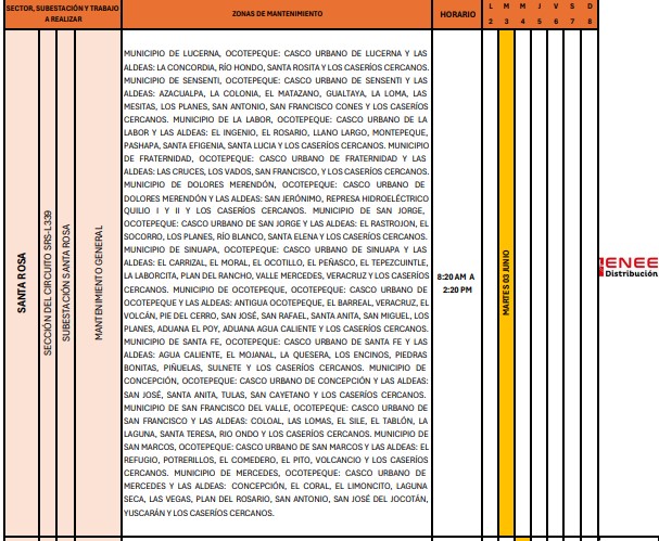 Sin luz estas regiones de Honduuras
