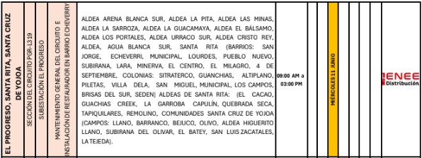 Sin luz estas zonas de Honduras