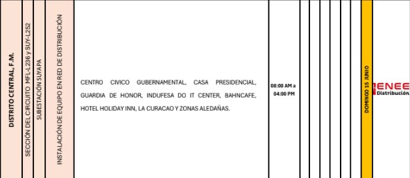Sin luz estas zonas de Honduras