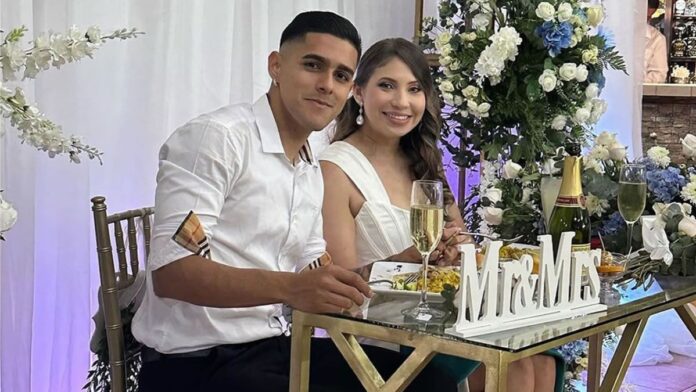 Luis Palma y Annie Cordova en su boda