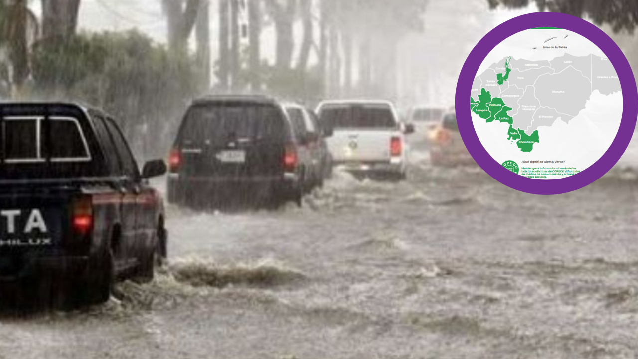 COPECO extiende Alerta Verde a seis departamentos de Honduras por lluvias y riesgo de inundaciones