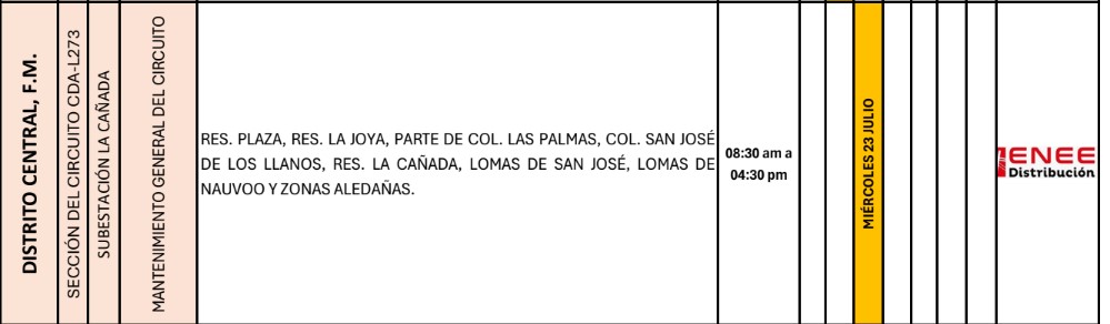 Sin luz estas zonas de Honduras
