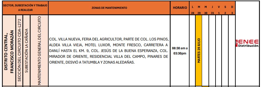 Sin luz estas zonas de Honduras 