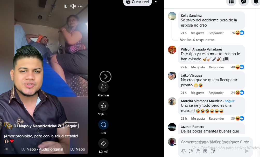 viral confesión tras accidente en motocicleta