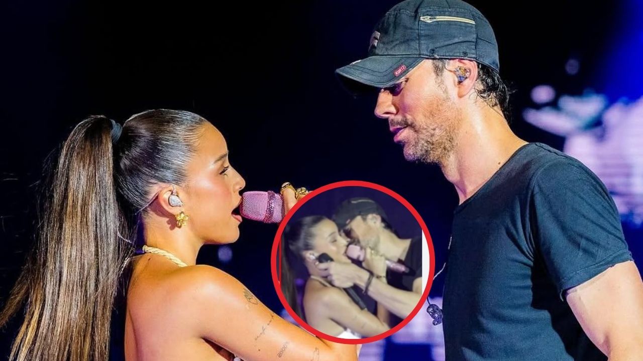 Imagen de Enrique Iglesias desata polémica tras intento de beso a Emilia Mernes en concierto