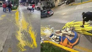 Imagen de Jóvenes convierten vandalismo en arte con mural de Gokú: ¿Es en Tegucigalpa?