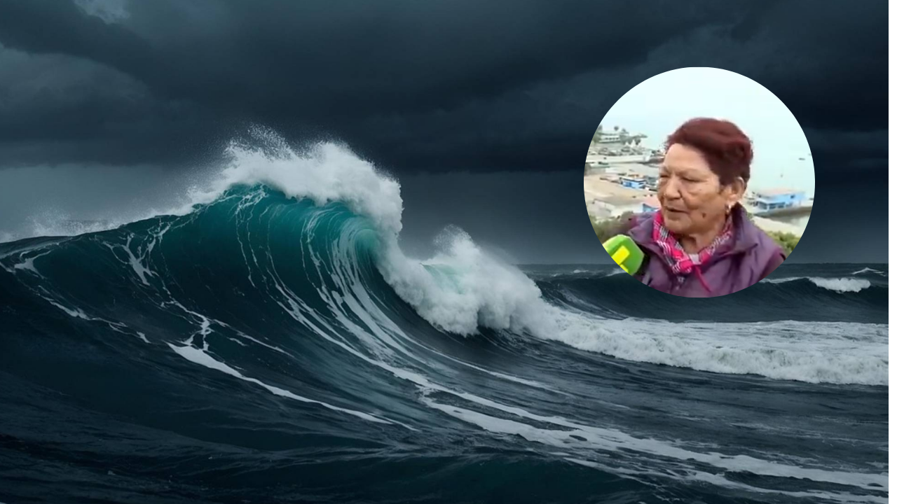 Imagen Principal de Nota: “Lo traigo para que conozca"  Abuela lleva a su nieto a ver tsunami por primera vez
