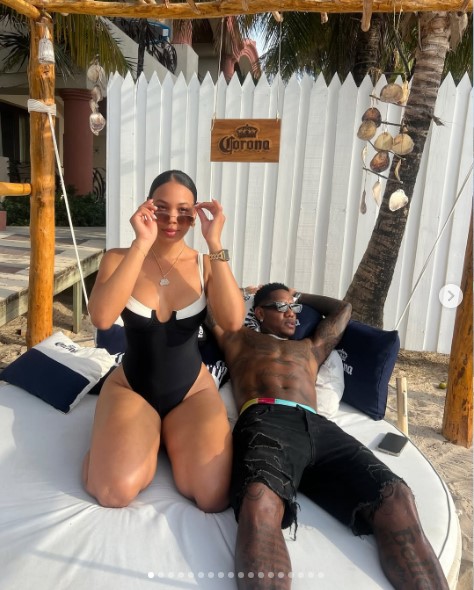 Romell Quioto y su novia