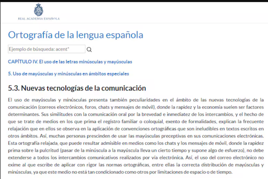 Explicación de la RAE