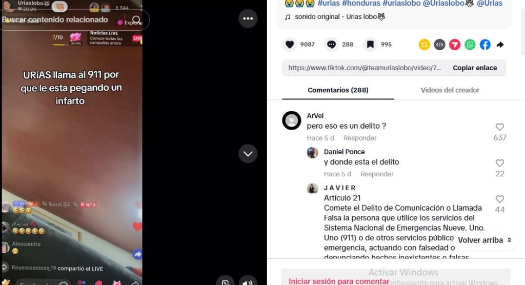 Urías Lobo desata indignación tras fingir infarto en llamada al 911