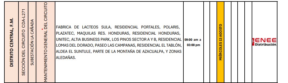 Sin luz estas zonas de Honduras 