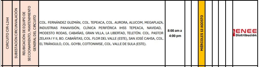 Sin luz estas zonas de Honduras 