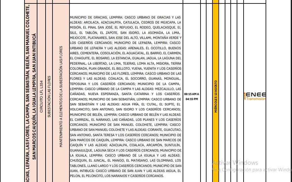 Sin luz estas zonas de Honduras 