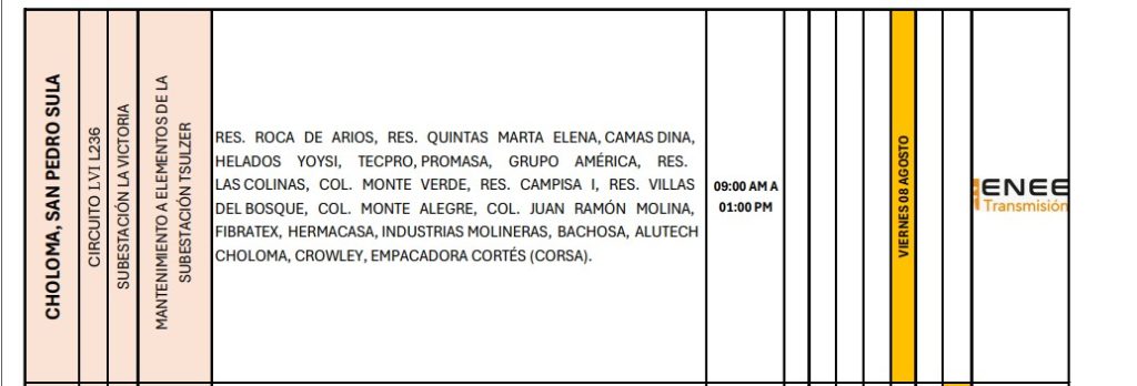 Sin luz estas zonas de Honduras 