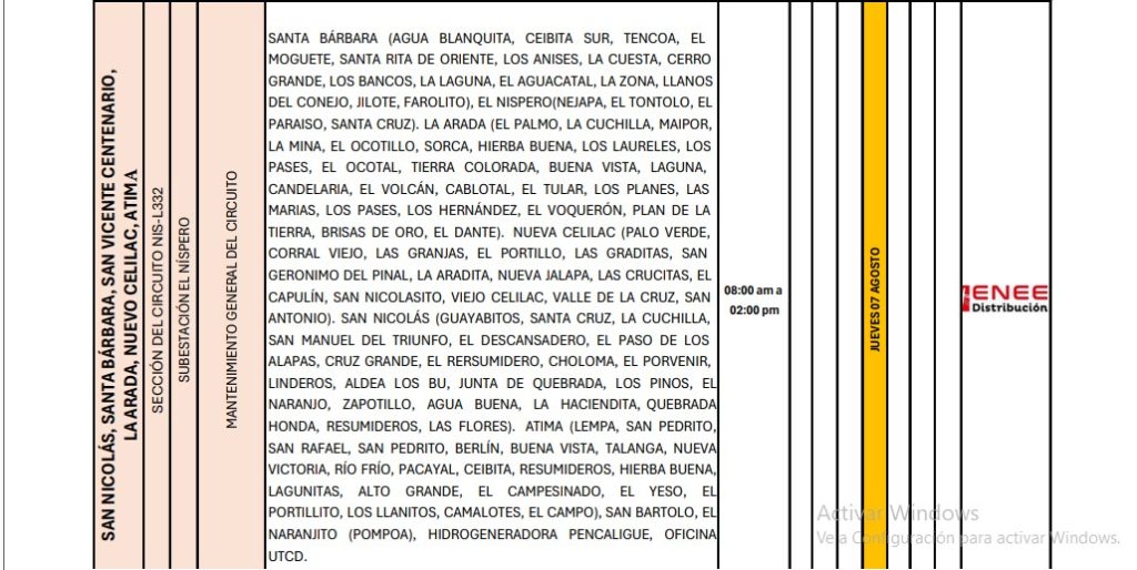 Sin luz estas zonas de Honduras 