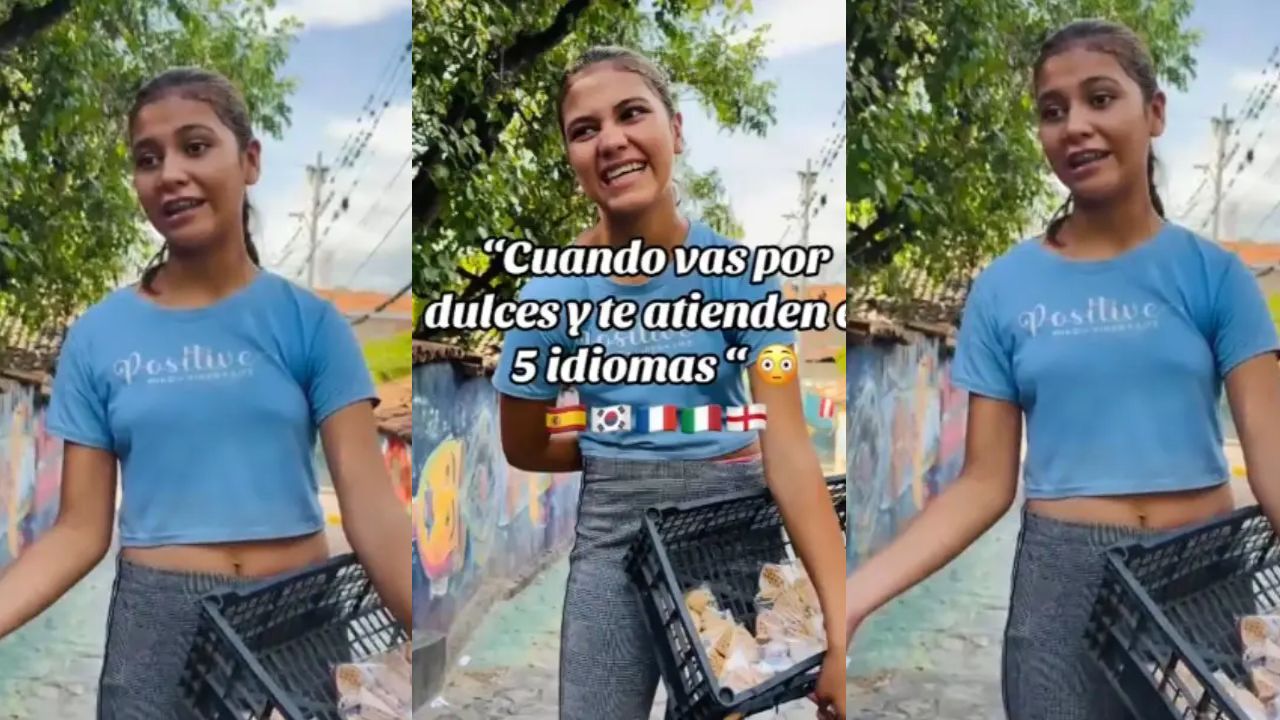 Imagen Principal de Nota: Joven hondureña, vendedora de dulce de leche, encanta en varios idiomas