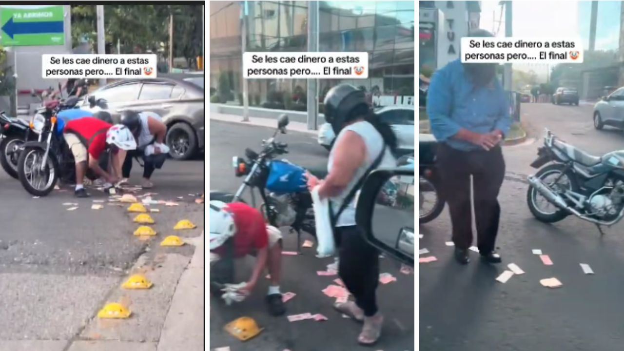 Personas recogen billetes en la calle y generan debate viral en redes
