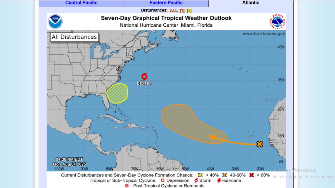 Imagen Principal de Nota: Tormenta tropical Dexter podría convertirse en sistema pos-tropical esta semana