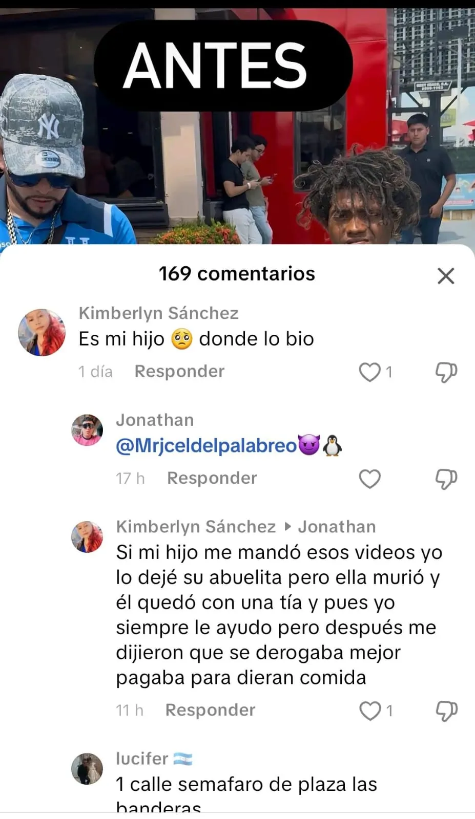 Captura comentario en el video de Mr Jc 