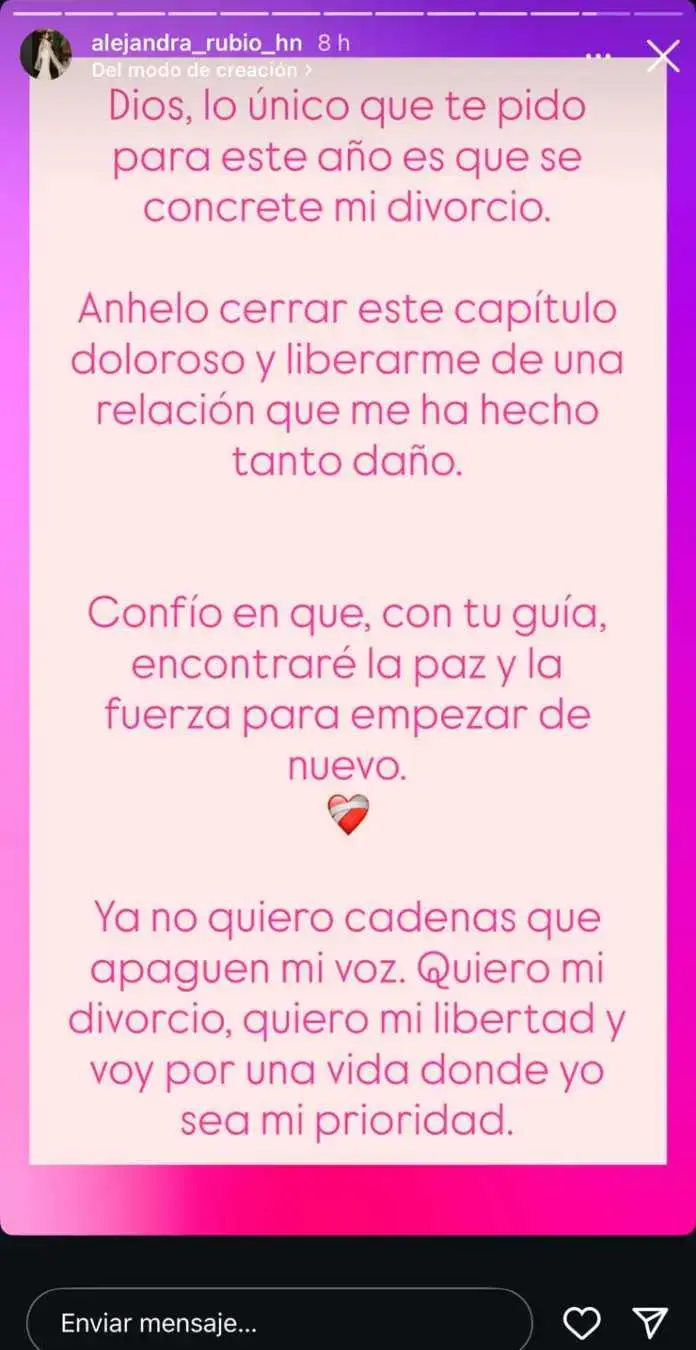 Captura de pantalla de historia de IG de Alejandra Rubio.
