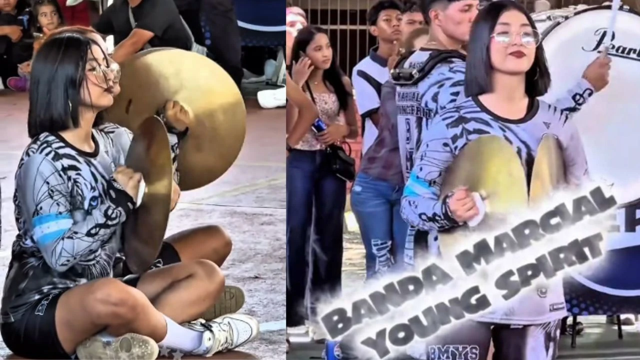 'La Chelita': chica de banda marcial roba suspiros con su belleza y presentación