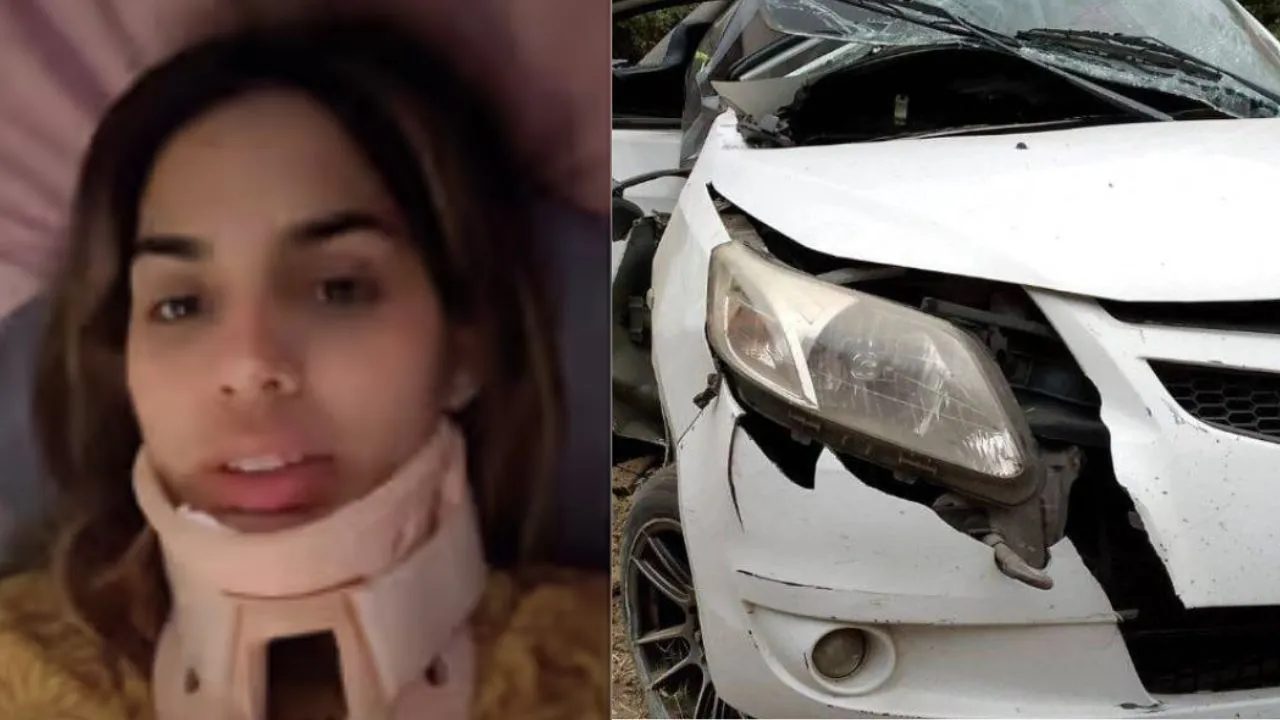 Imagen Principal de Nota: Famosa presentadora sufre accidente; su carro quedó destruido