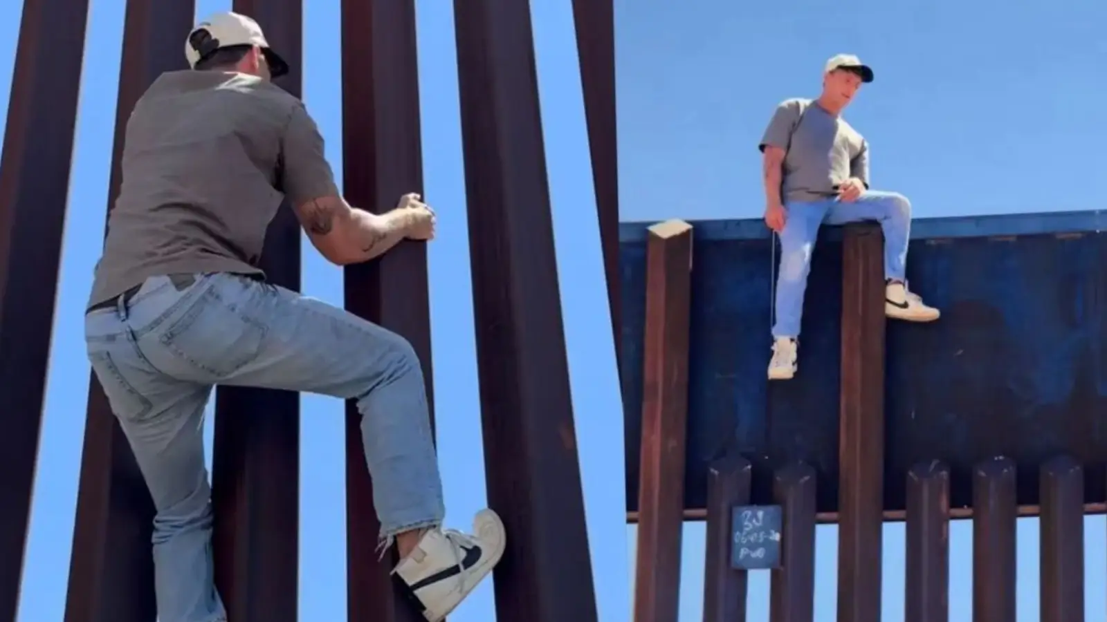Imagen de VIDEO: El muro de Trump, ¿un fracaso? influencer lo escala en segundos