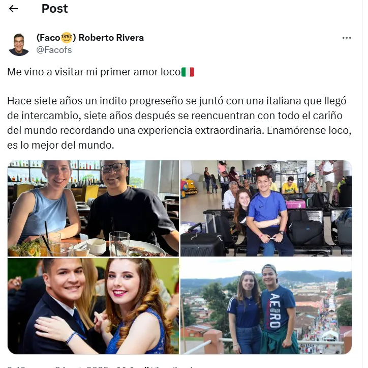 Faco y su publicación en X