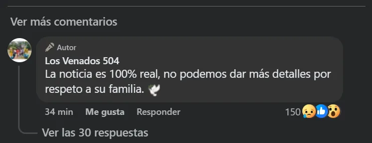 los venados comentario en facebook