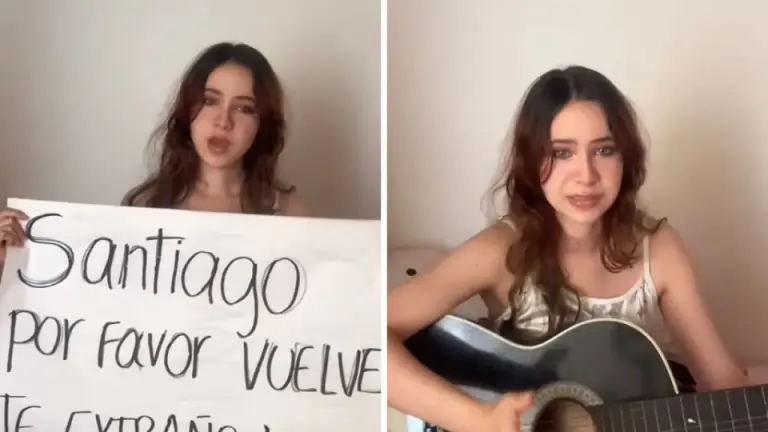 Imagen Principal de Nota: Con cartel y lágrimas, mujer suplica a su ex: “Por favor, vuelve”
