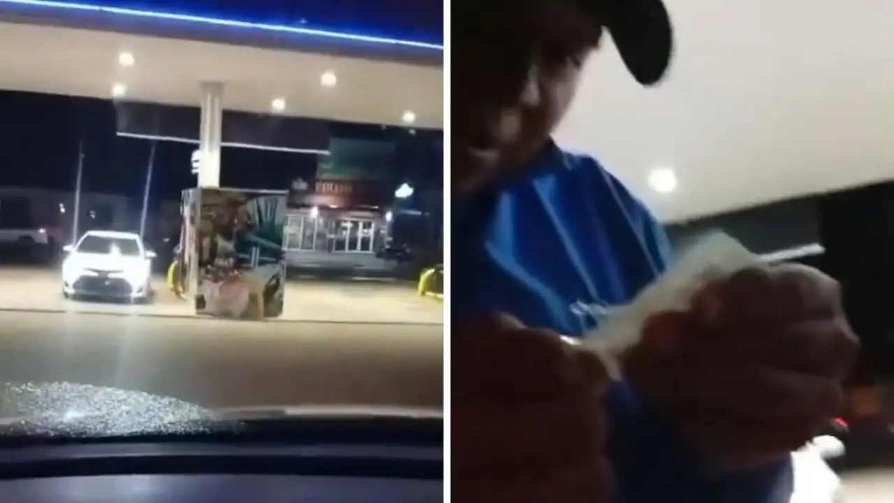 Imagen Principal de Nota: VIDEO: hombre realiza inesperada acción que sorprende a todos en gasolinera