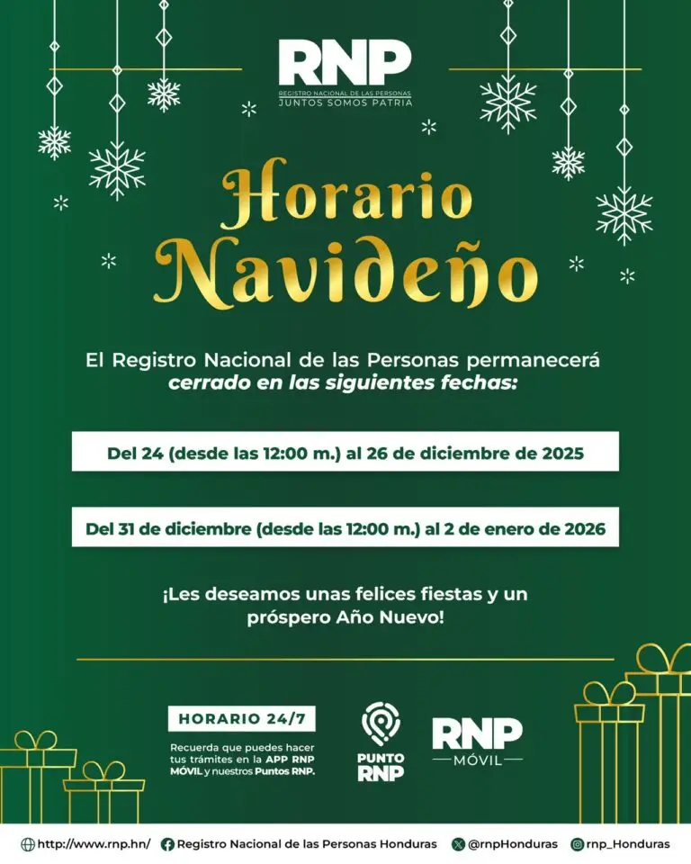 Comunicado del Registro Nacional de las Personas 