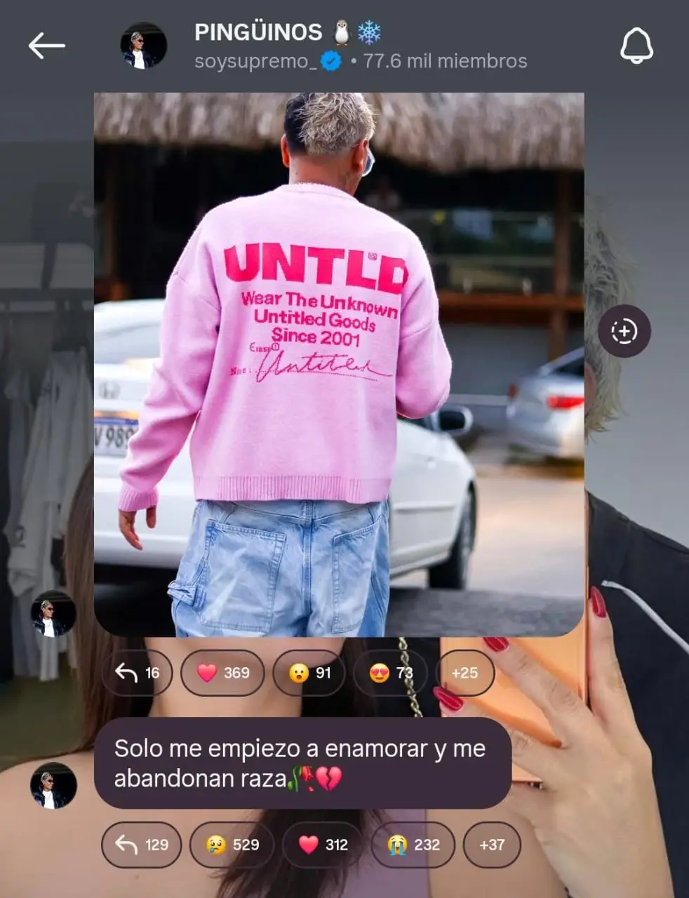 Captura de la comunidad en Intagram de Supremo
